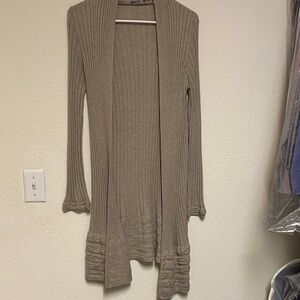 Per Una Taupe Ribbed Cardigan
